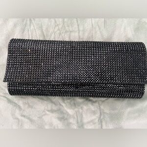 Black rhinestone clutch